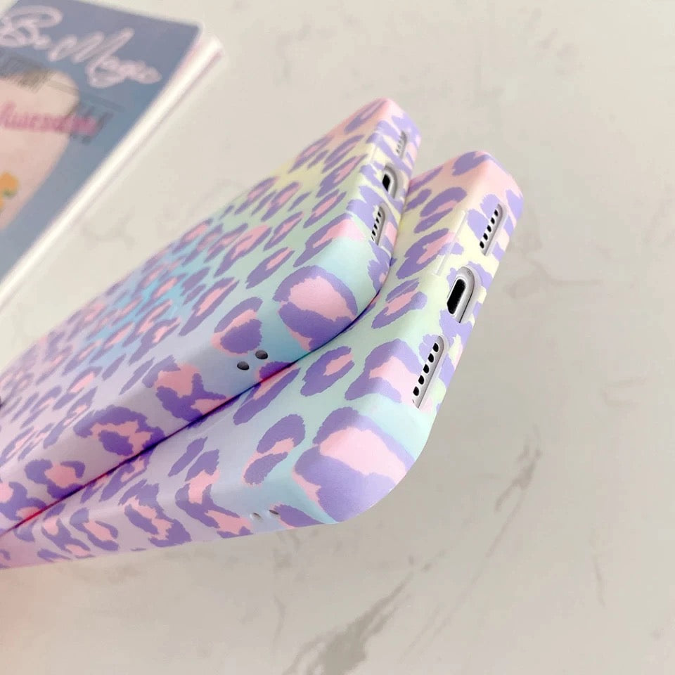 Luxury Pink Purple Leopard Stand Case