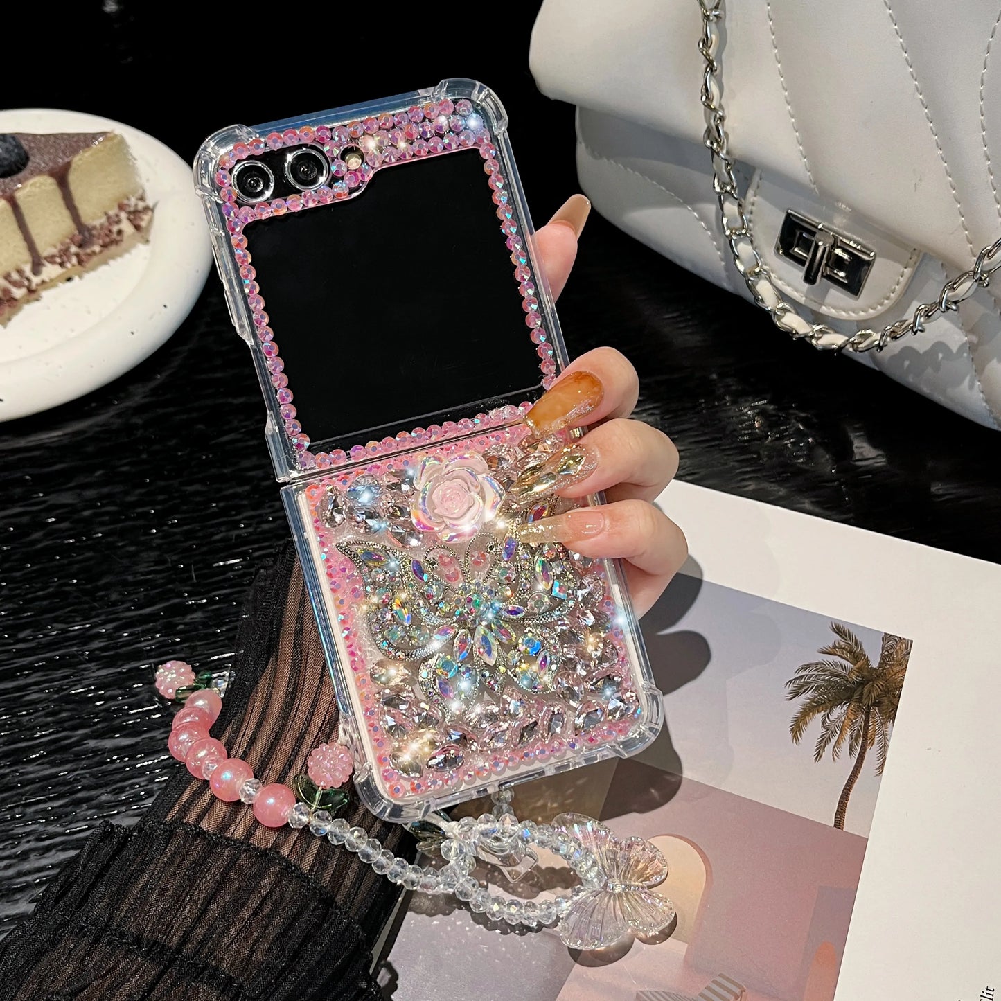 Luxury Butterfly Rhinestone Z flip 5 Case