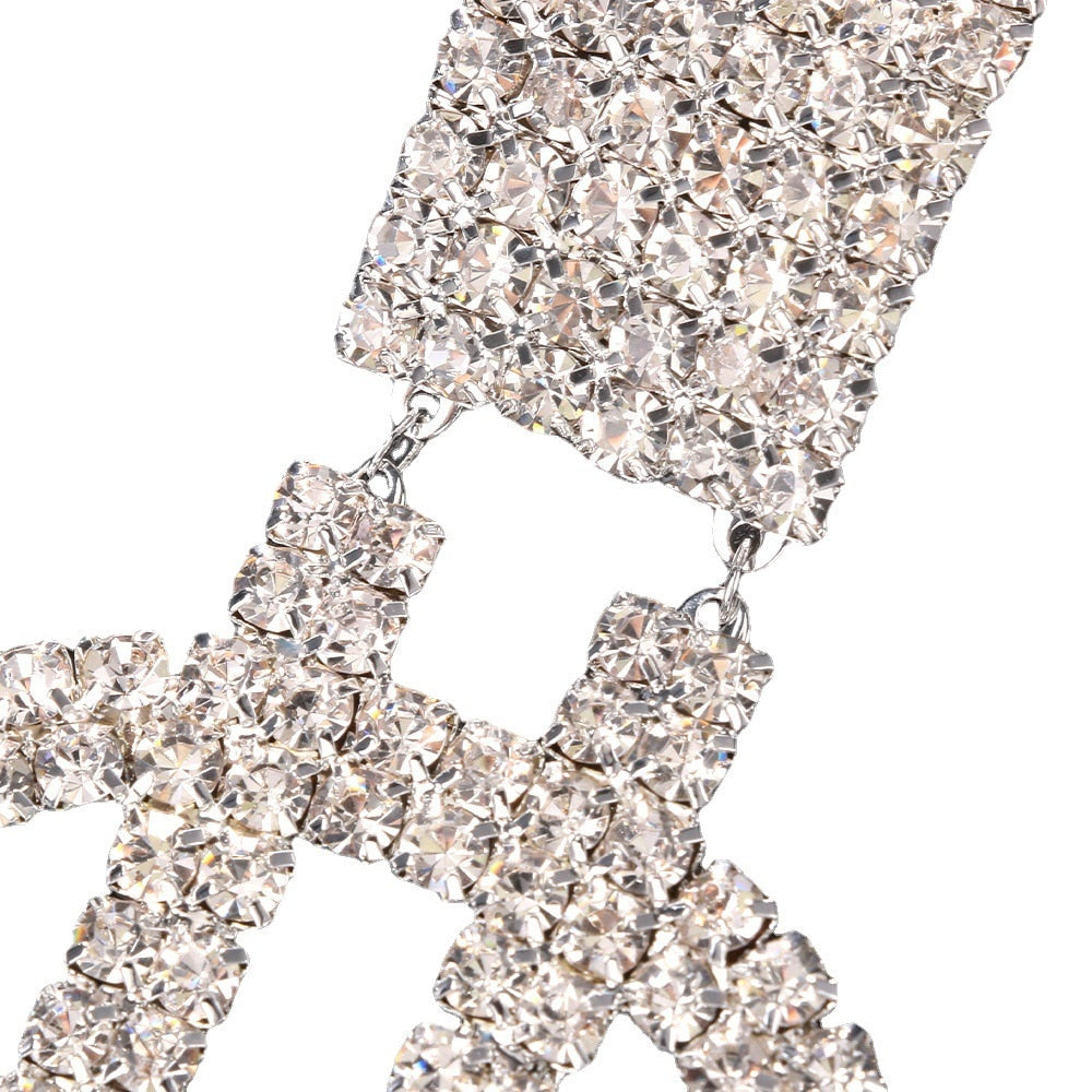 Rhinestone Super Dollar Statement Earrings