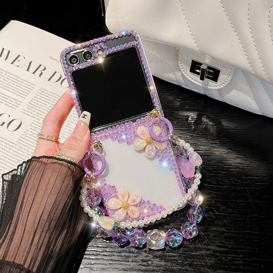 Premium Pearl Stone flip Case
