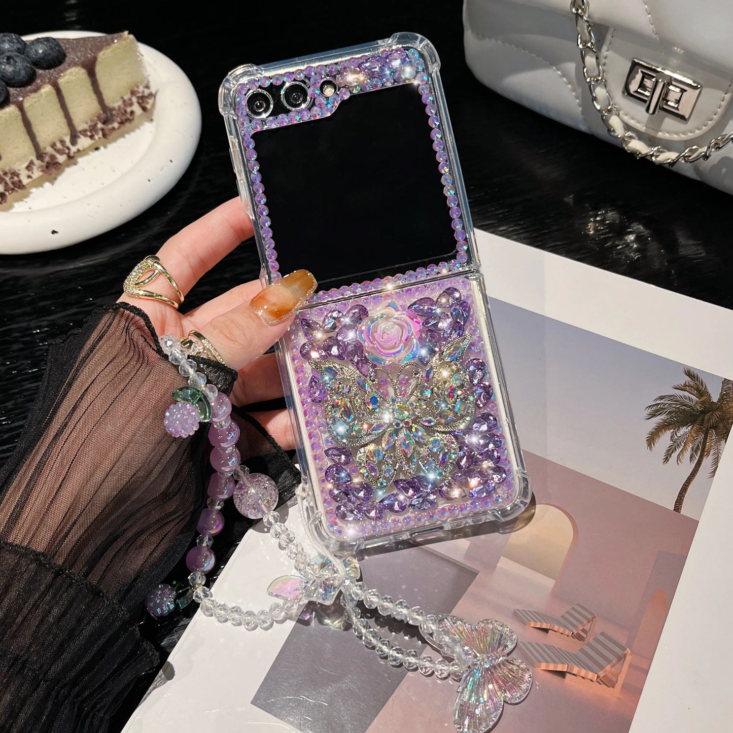 Luxury Butterfly Rhinestone Z flip 5 Case