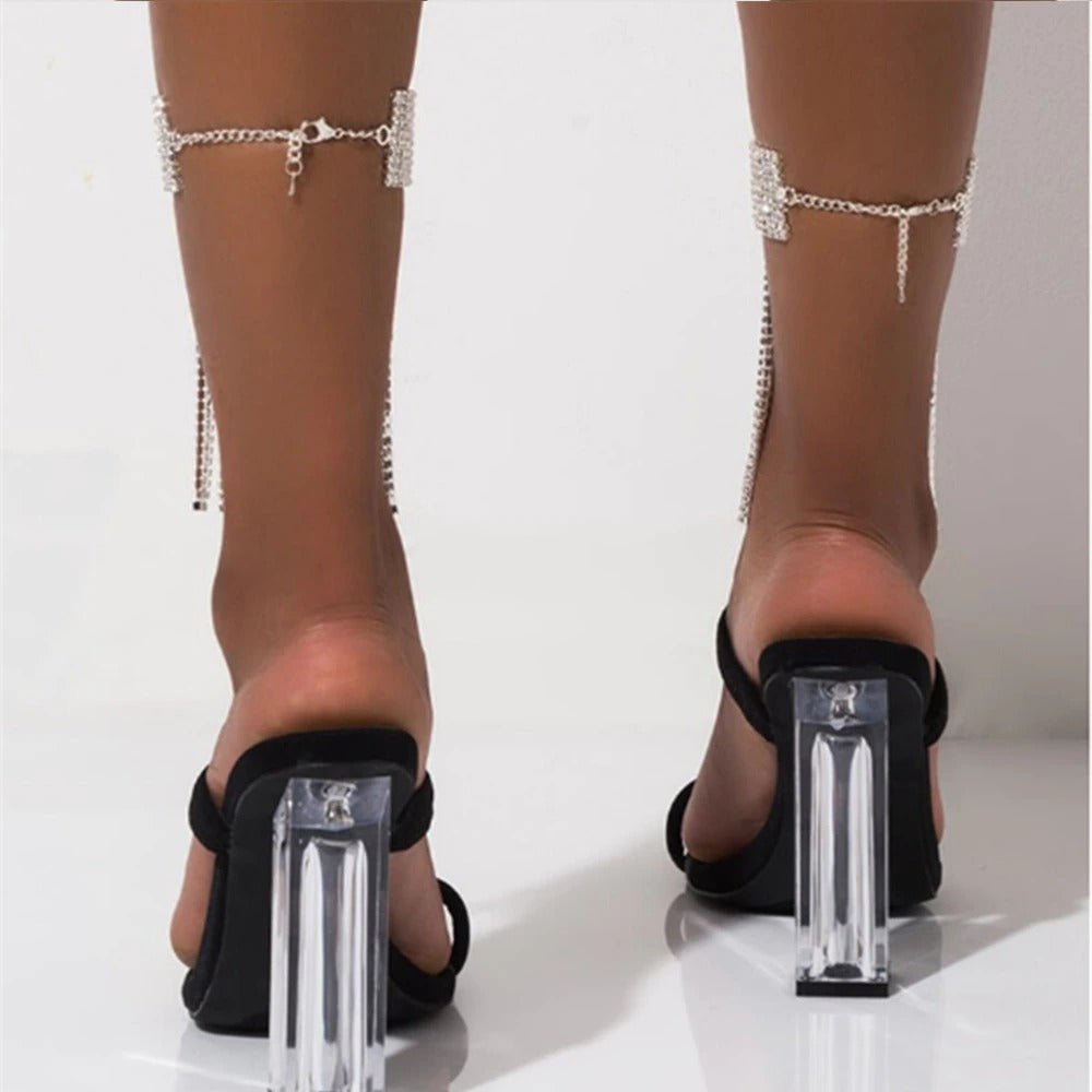Crystal Tassel Rhinestone Charm Anklet
