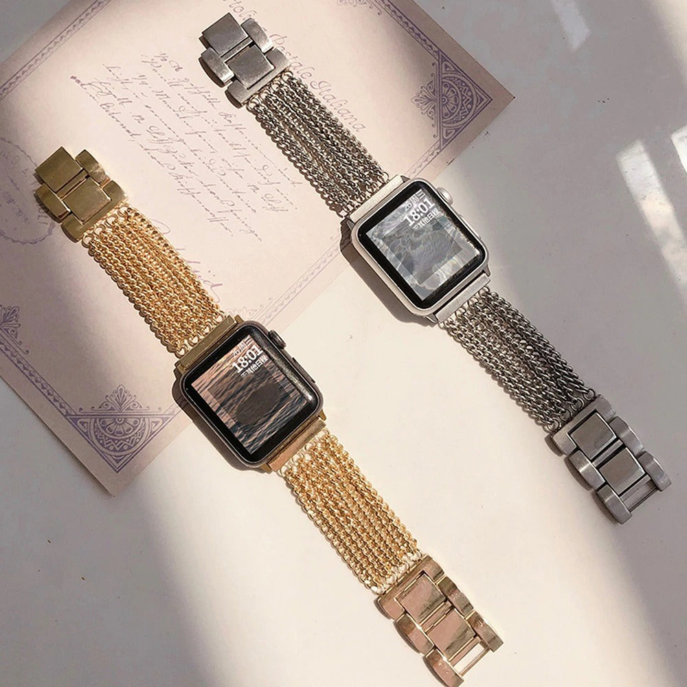 Premium Metallic Multi-chain iWatch Strap