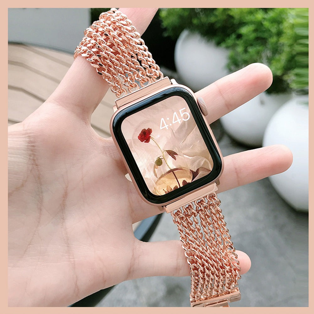 Premium Metallic Multi-chain iWatch Strap