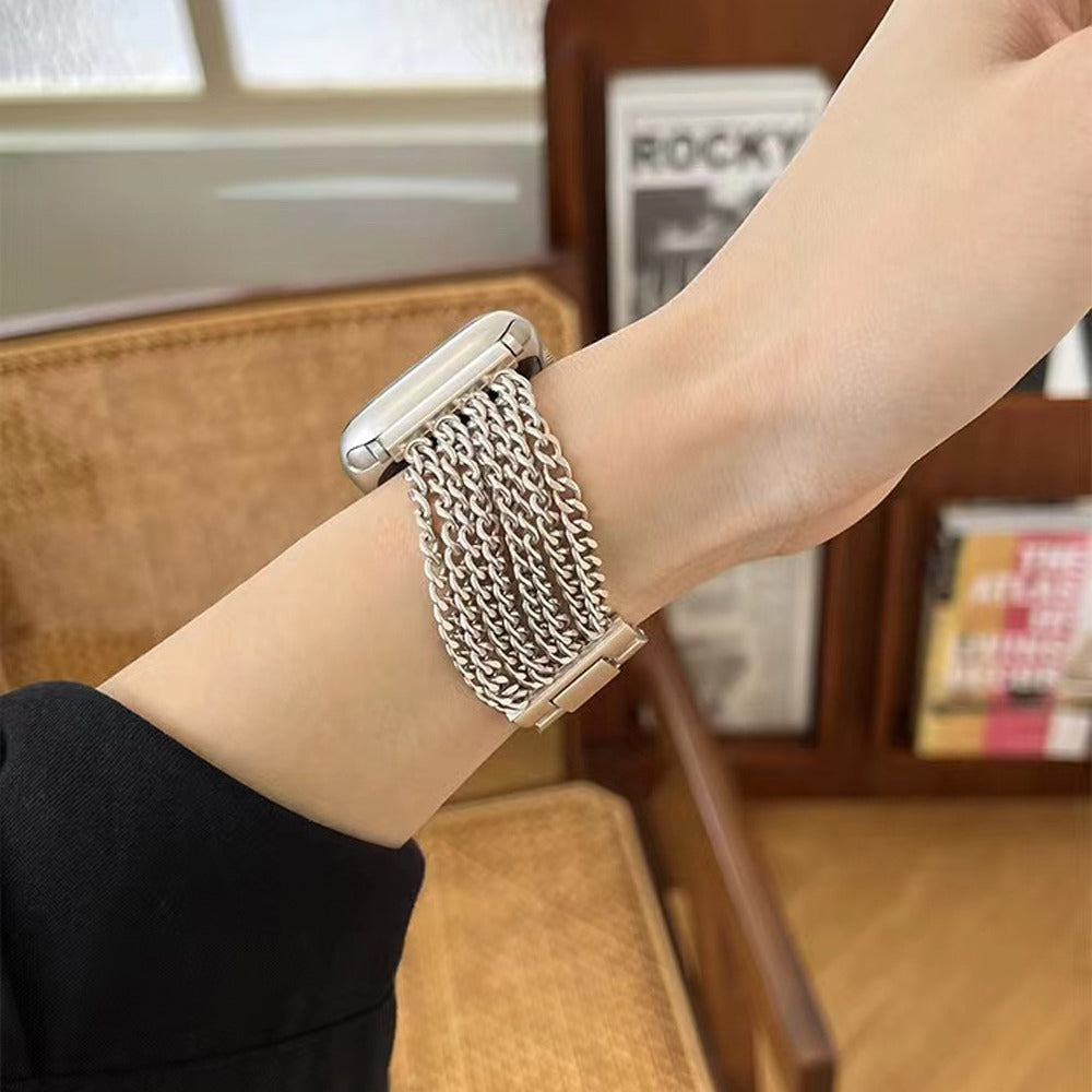 Premium Metallic Multi-chain iWatch Strap