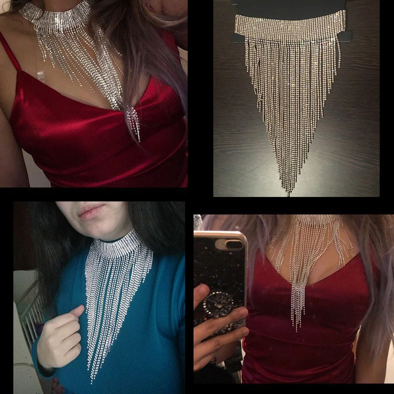 Premium Long Shiny Studded Choker