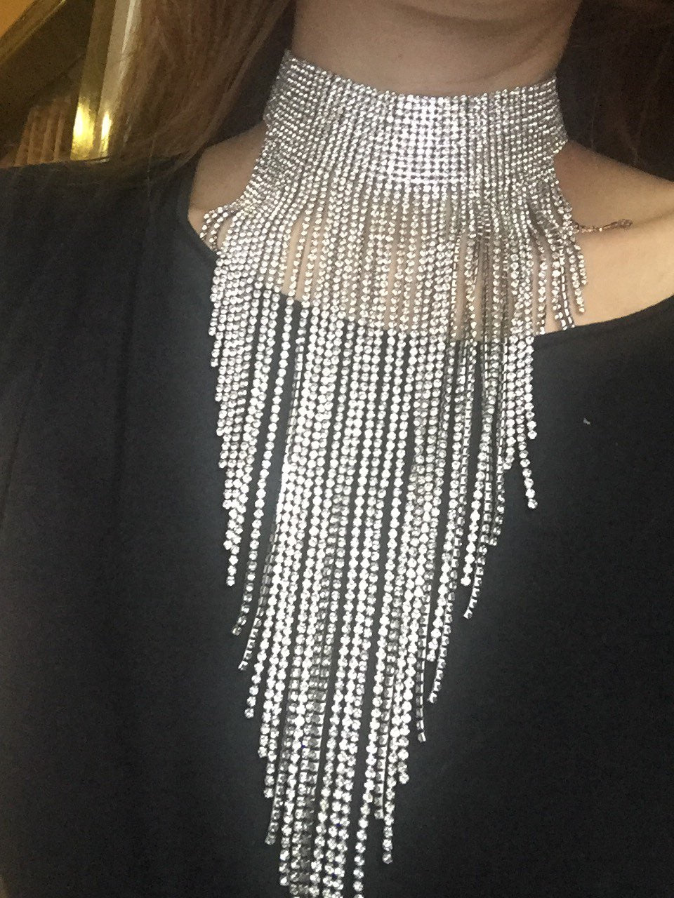 Premium Long Shiny Studded Choker
