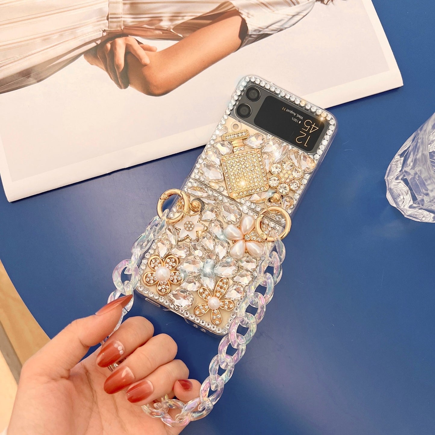 Luxury Gold Perfume Chain Case