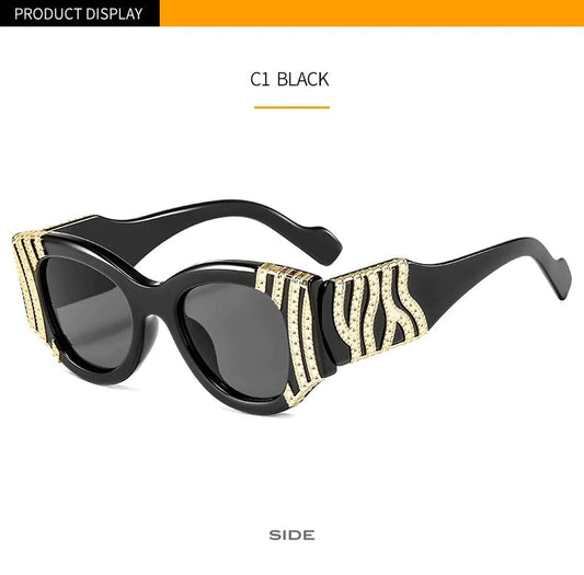 Classy Gold Waves Sunglass