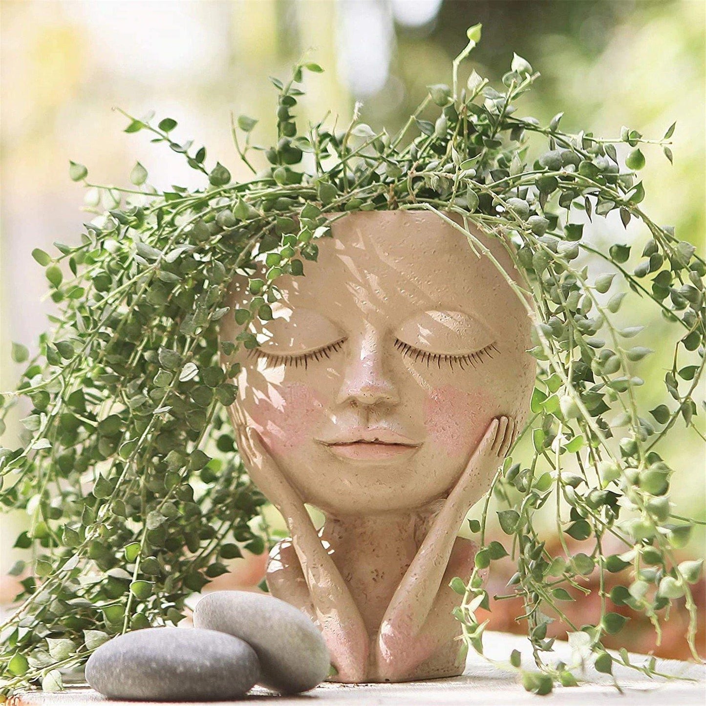 Sweet Blushing Girl Face Pot