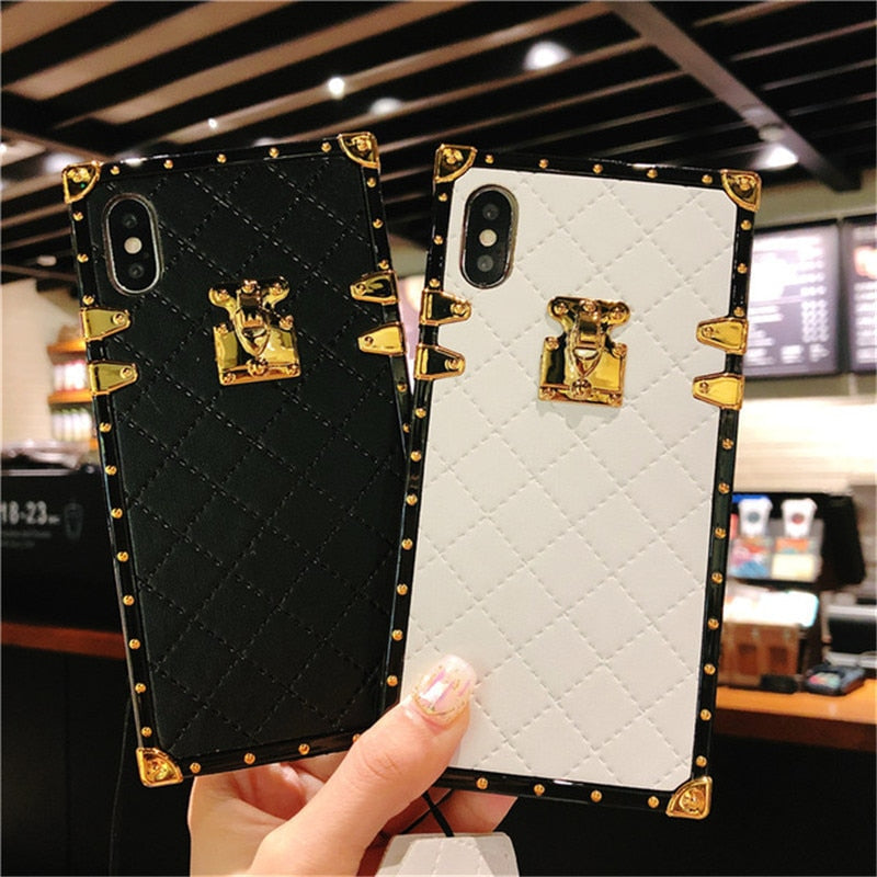 Luxury Leather Square Case – ThePurpleWings - Main Image