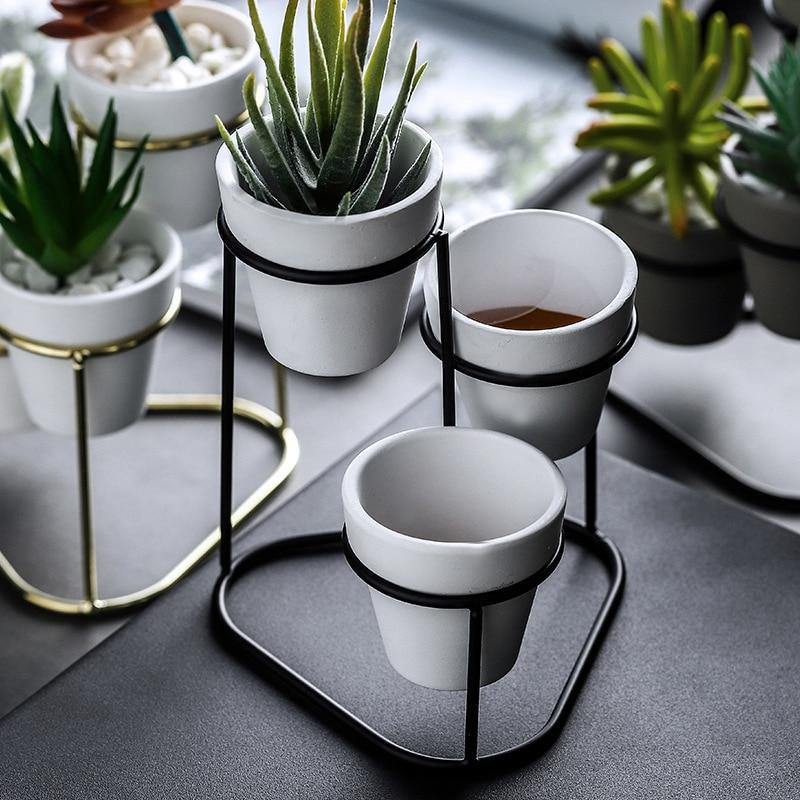 Ceramic Planter with Stand