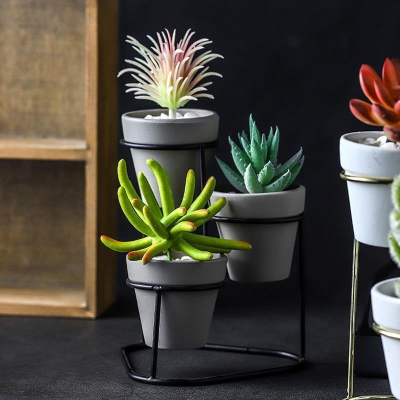 Ceramic Planter with Stand
