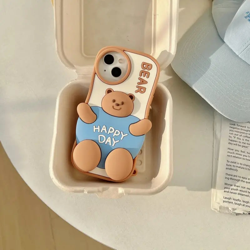 Happy Brown Bear iPhone Case