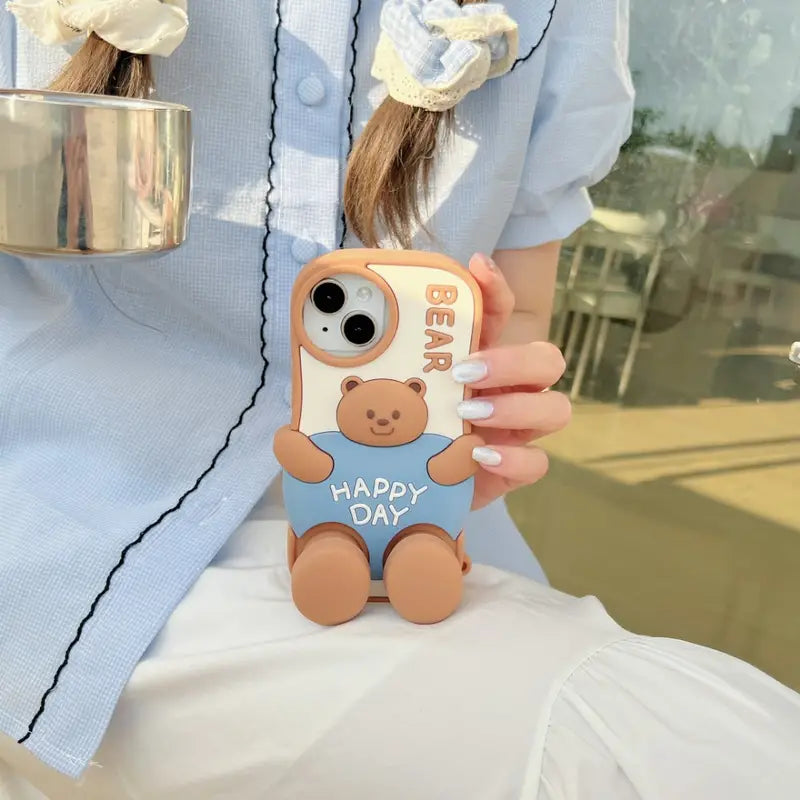 Happy Brown Bear iPhone Case