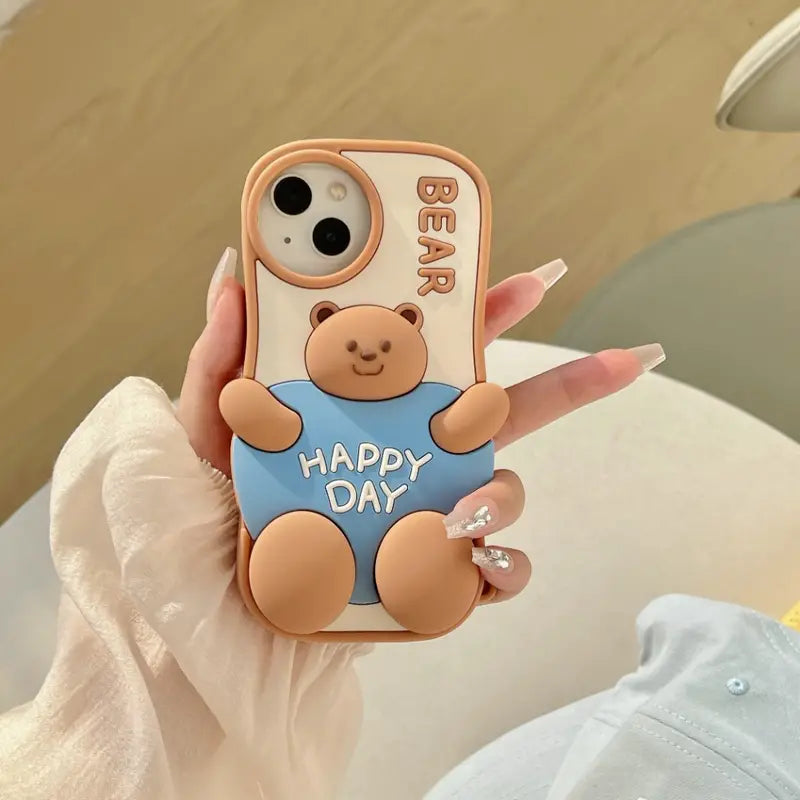 Happy Brown Bear iPhone Case