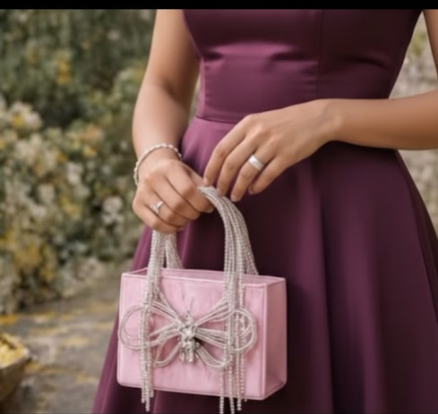 Luxury Diamonds Pink Bow Bag