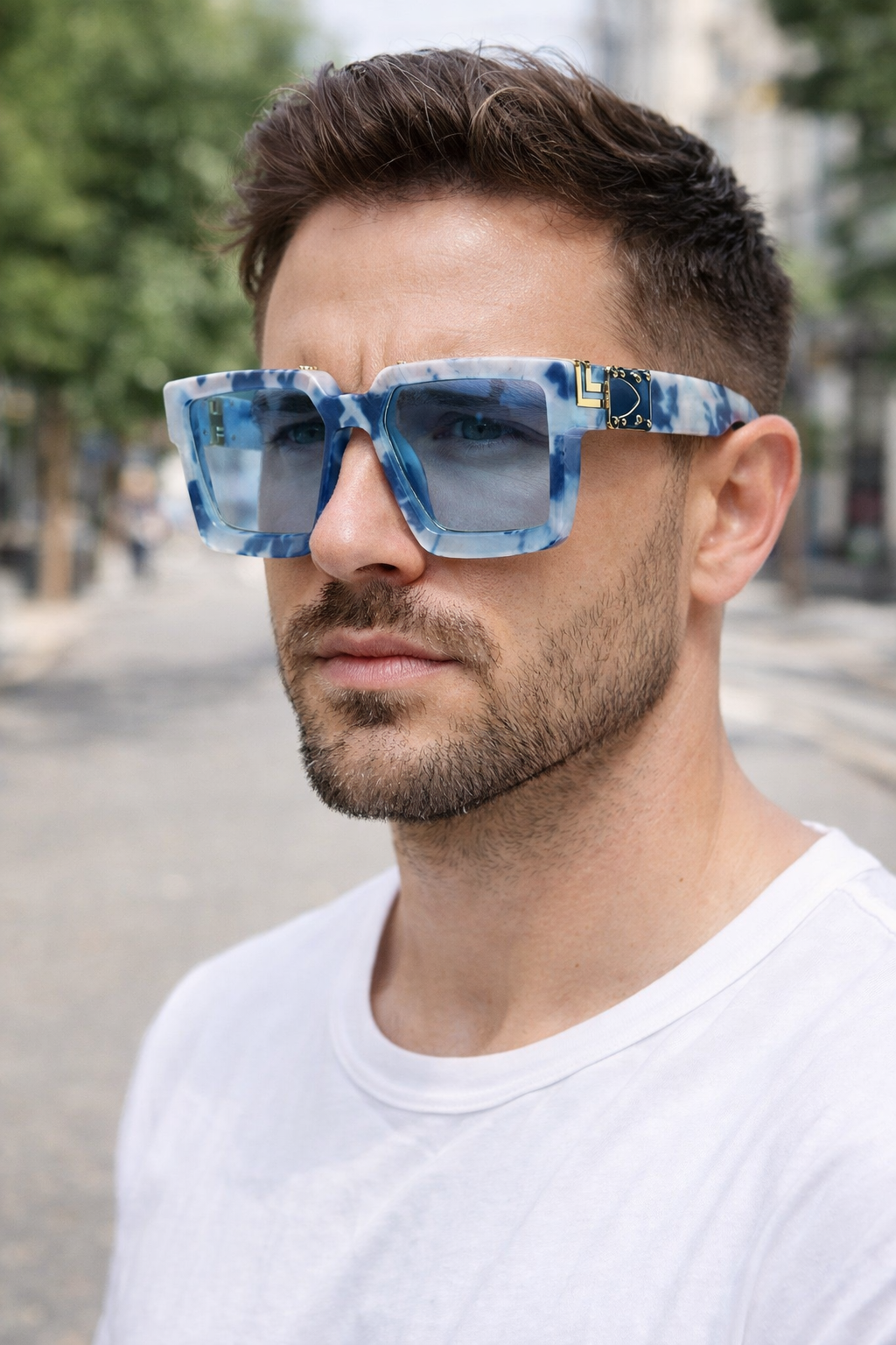 Premium Blue Frame  men Sunglasses