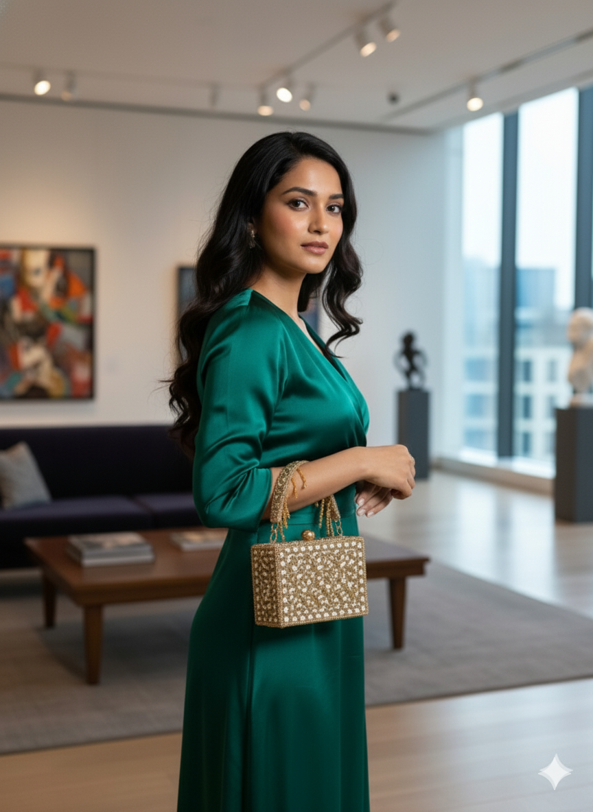 Glittery Golden Mirrored Handbag