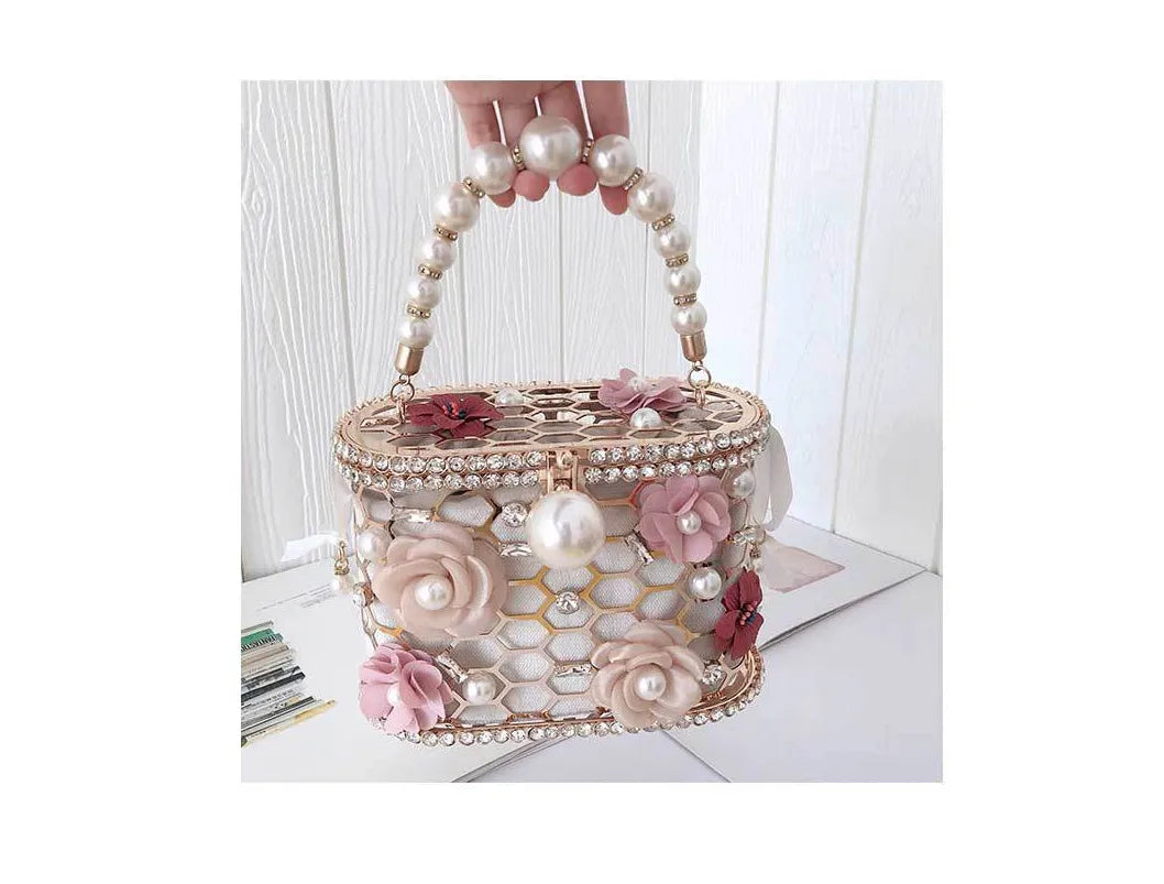 Flower Pearl Bucket Bag