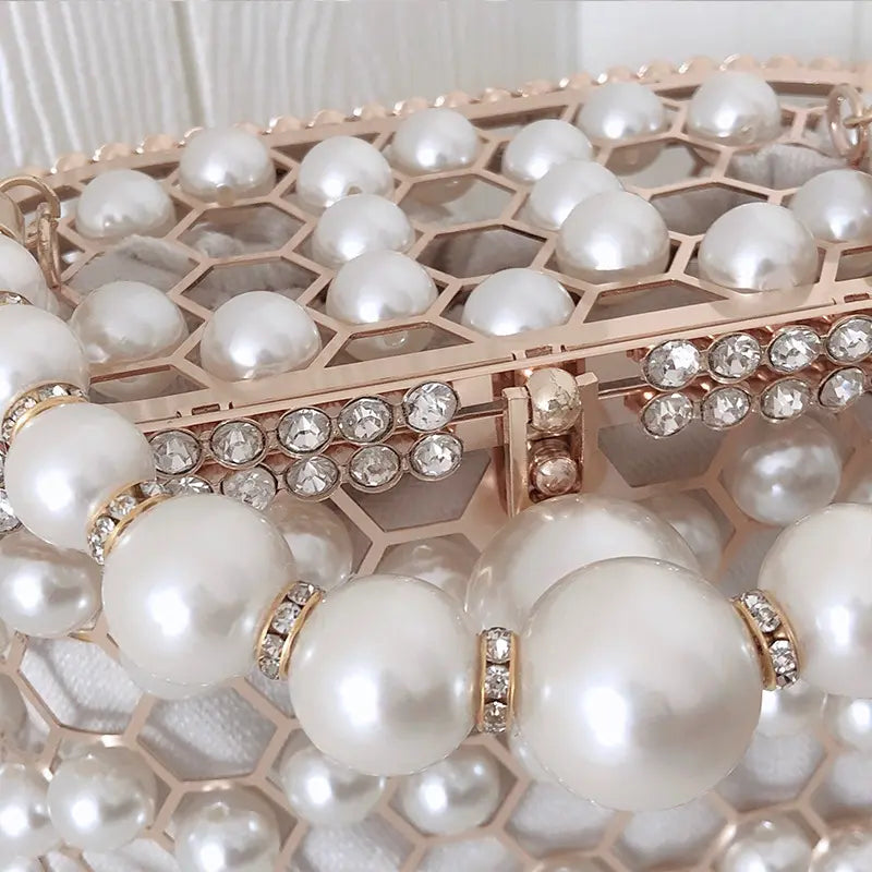 Luxury Pearl Cage Hand Bag