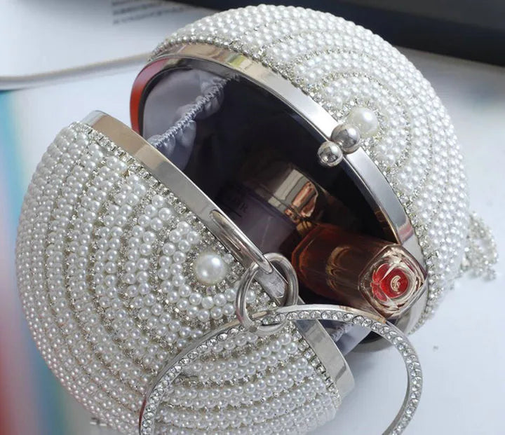 Luxury Diamond Tassel Beaded Clutch