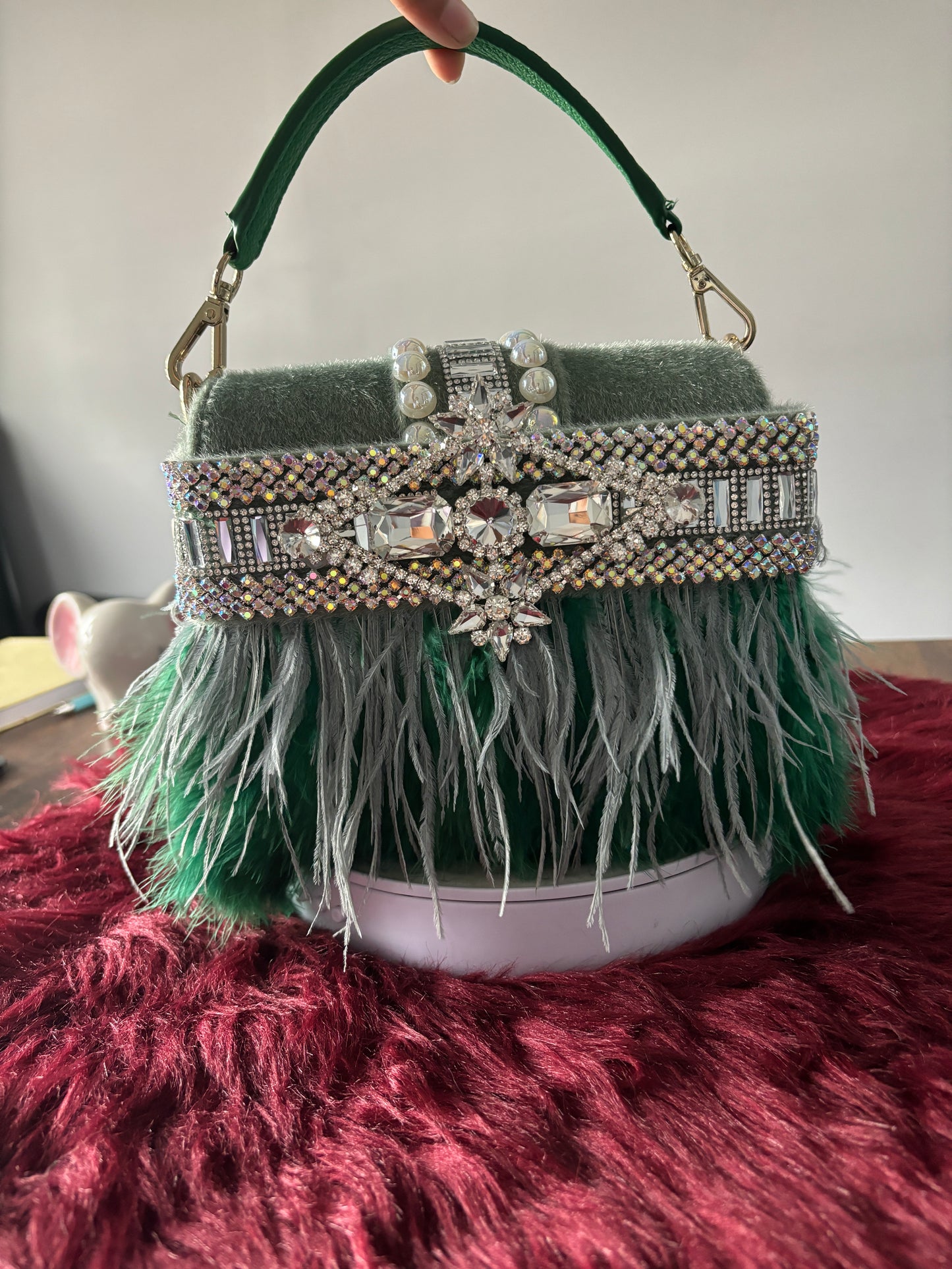 Premium Green Sky Furry bag