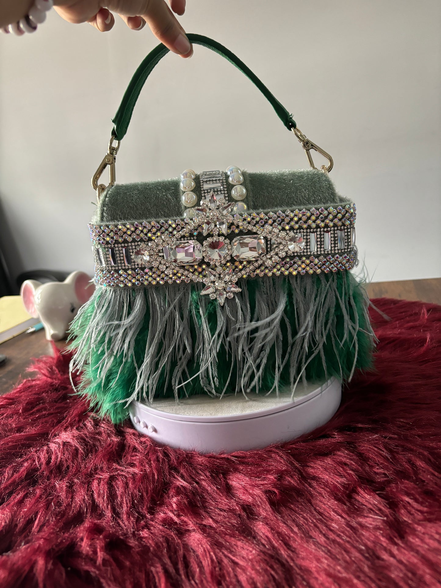 Premium Green Sky Furry bag