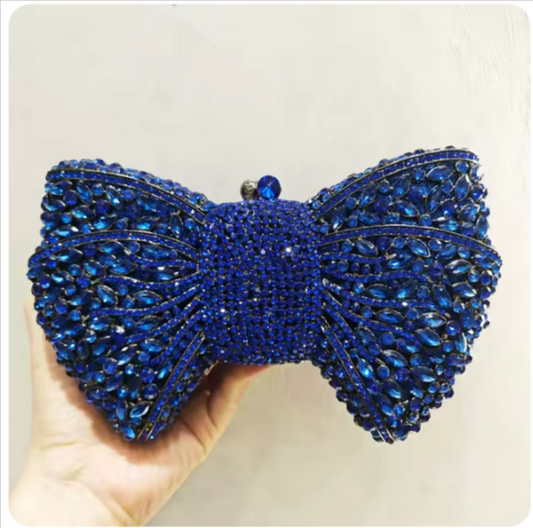 Royal Blue Stone Bow clutch