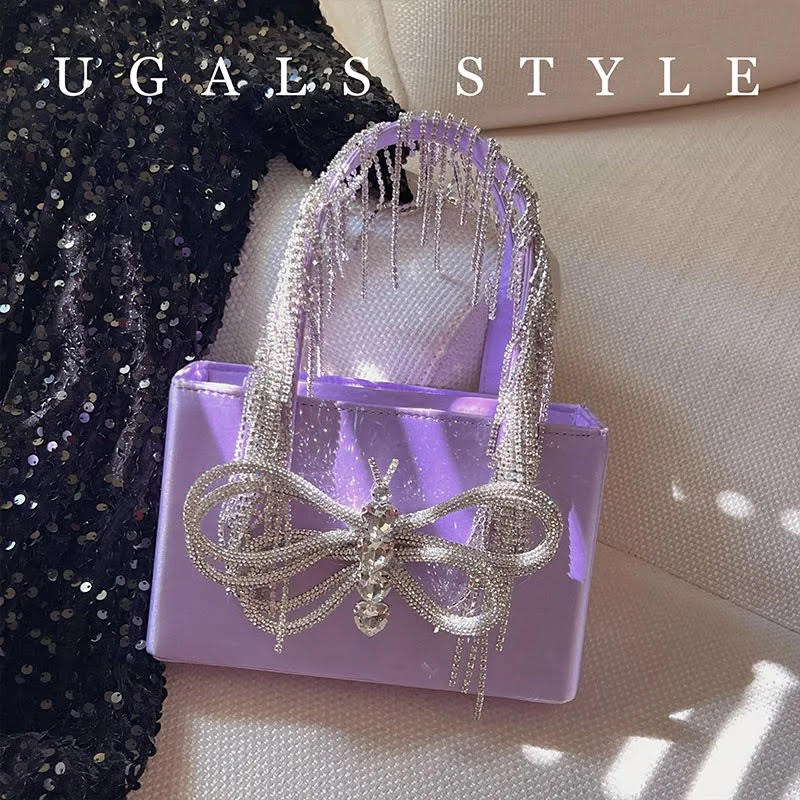 Luxury Diamonds Purple Bow Bag