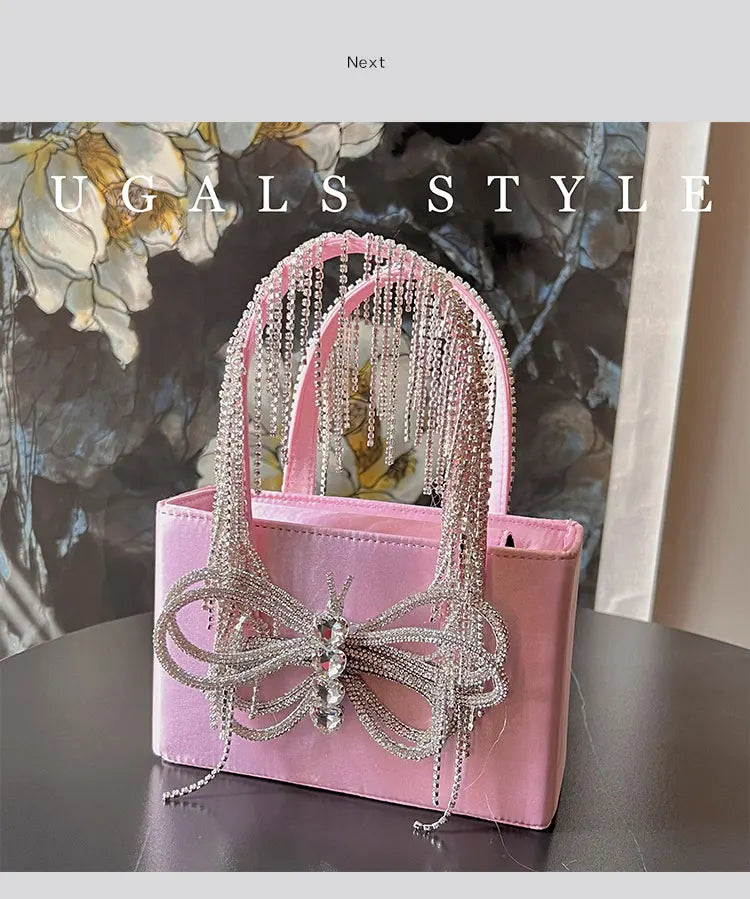 Luxury Diamonds Pink Bow Bag