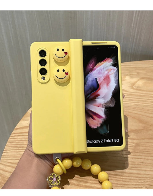 Premium Yellow Smiley Z fold 5 Case