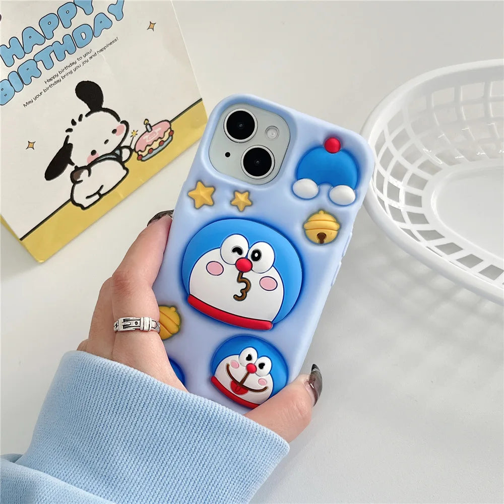 3D Doraemon iPhone Silicon Case – ThePurpleWings - Main Image