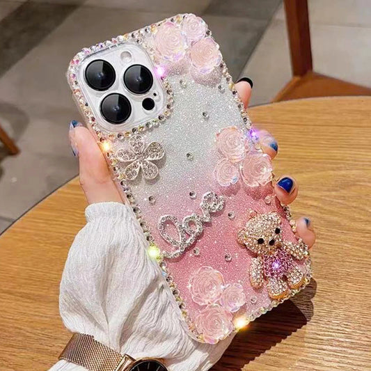 Shiny Bear iPhone Studded Case