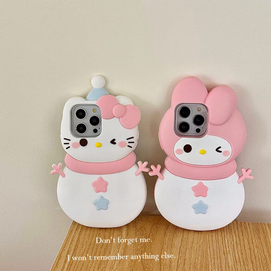 Snowy Kitty iPhone Silicon Case