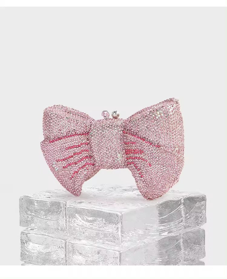 Zoe Blush Pink Bow Clutch