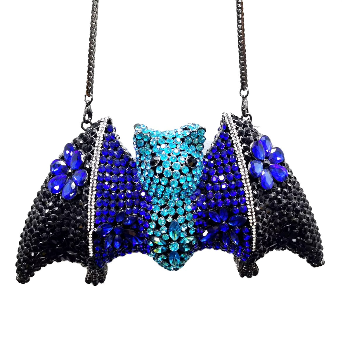 Shimmer Midnight Blue Bat Clutch