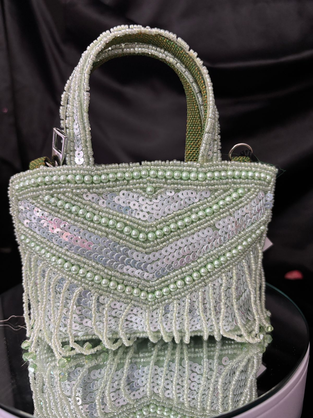 Minty Shimmered Mini Handbag