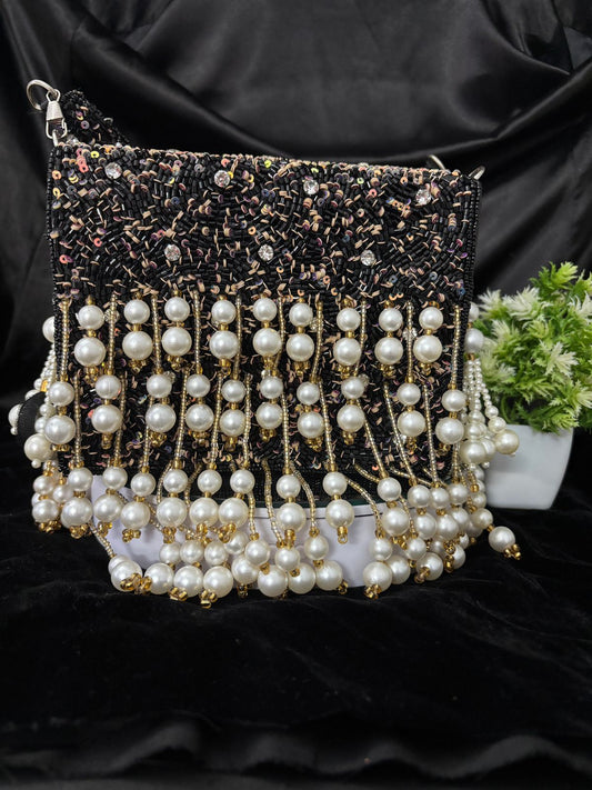 Shimmer Pearl hanging Handbag