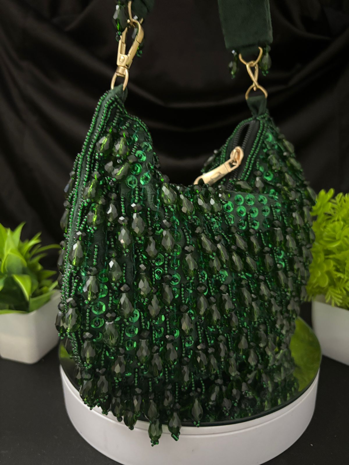 Emerald Bloom Handbag