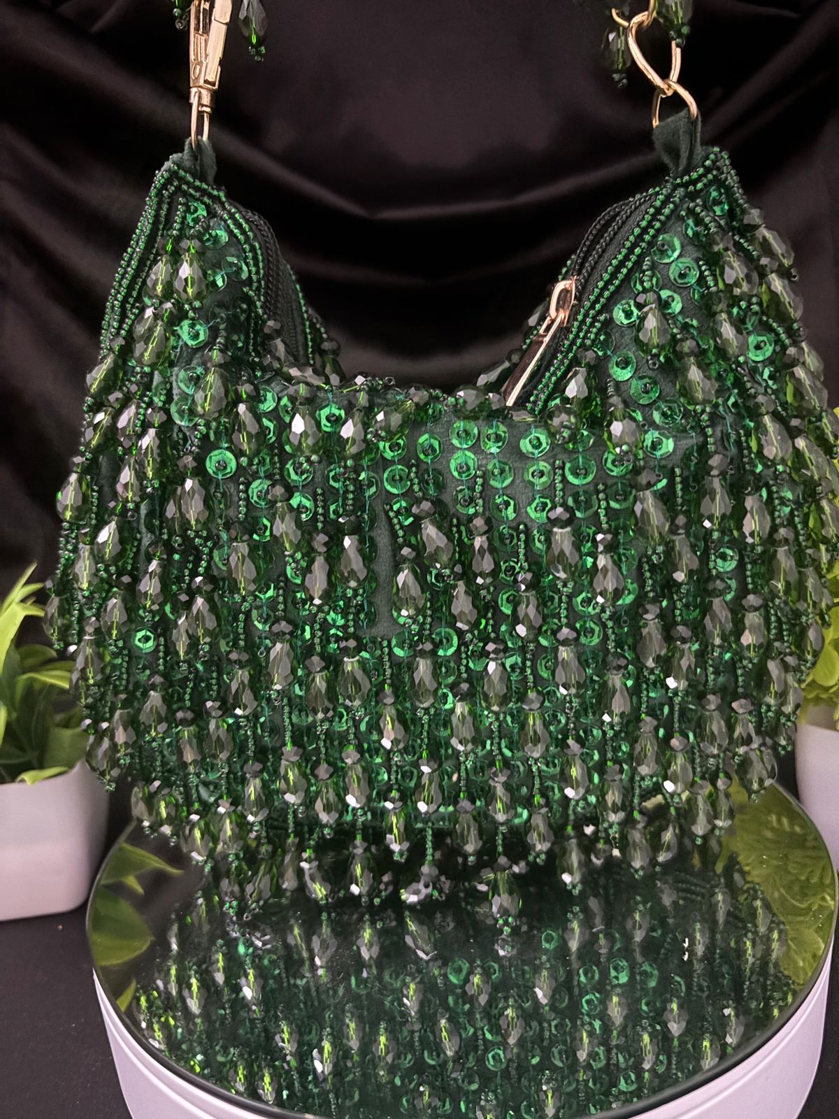 Emerald Bloom Handbag