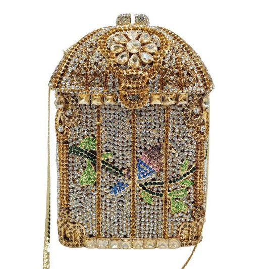 Luxe Crystal Cage Clutch