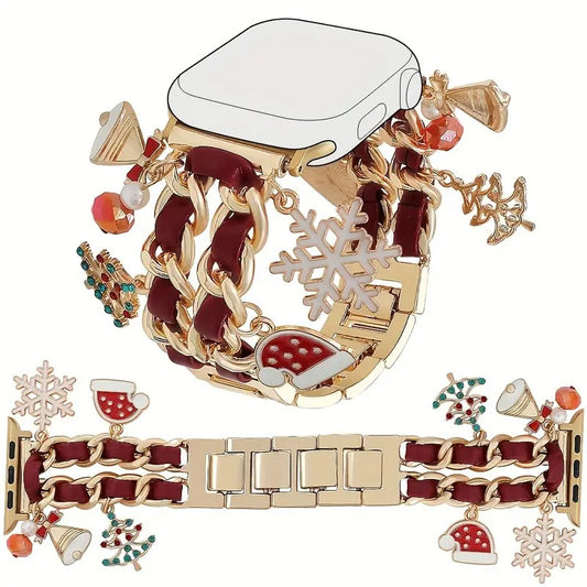 Christmas inspire iWatch Strap snow charms