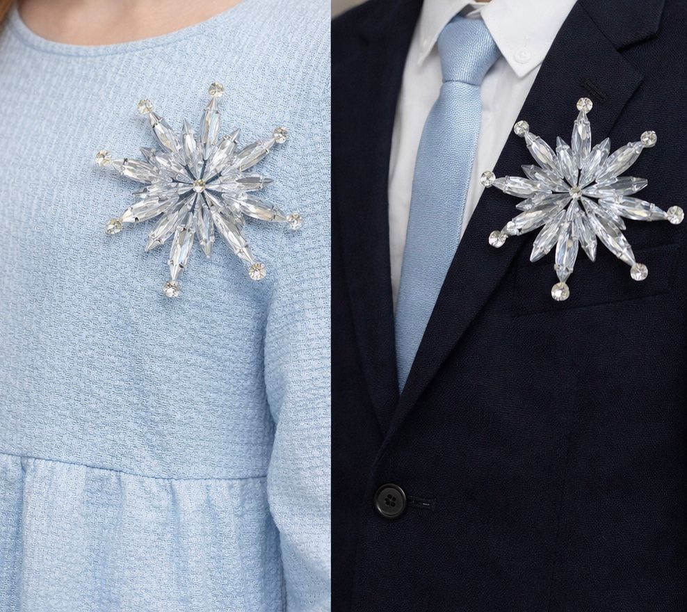 Crystal Snowflake  brooch