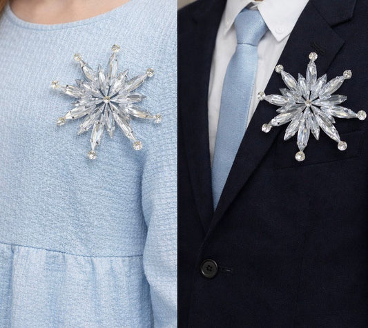 Crystal Snowflake  brooch