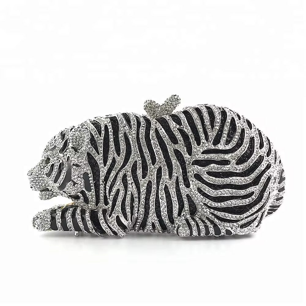 Posh Studded Tiger Clutch