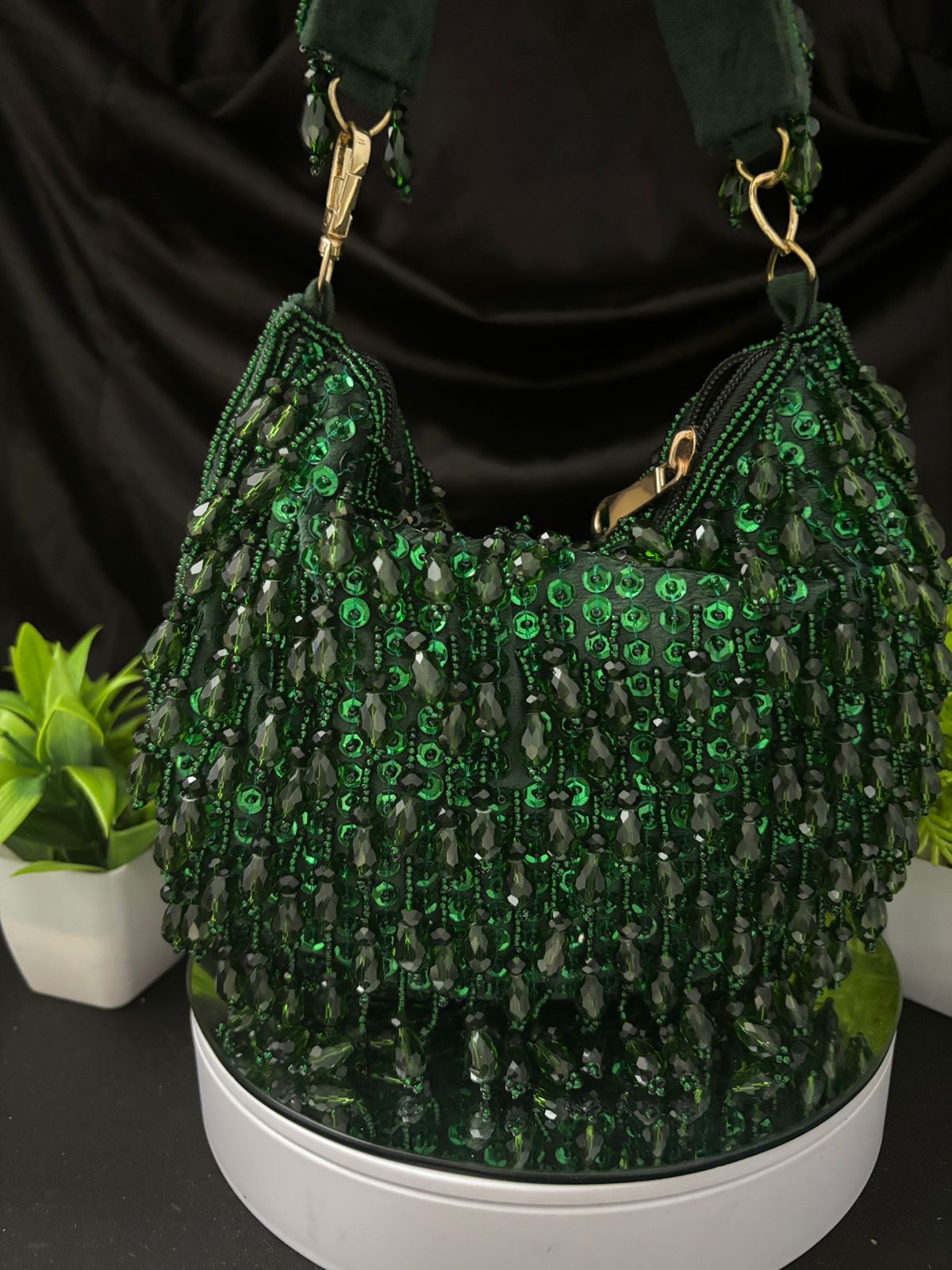 Emerald Bloom Handbag