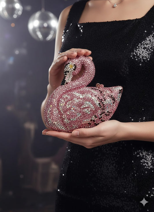 Swan Shimmer Clutch