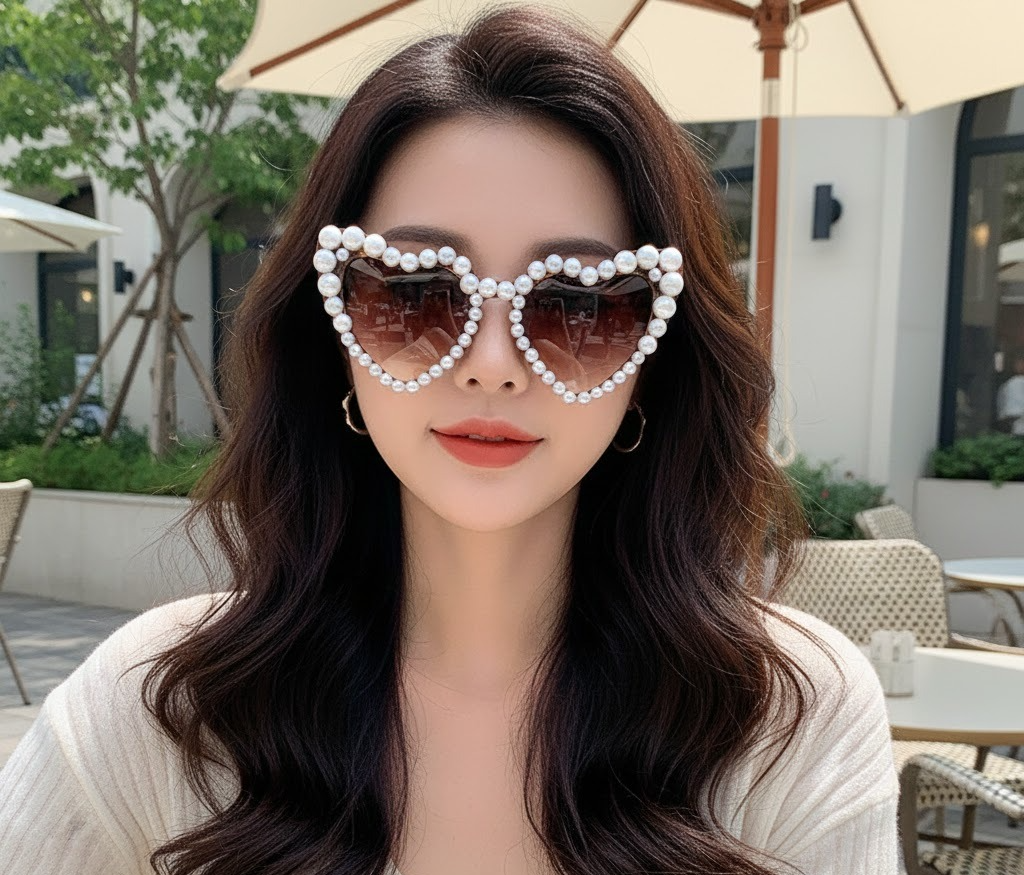 Heart Shape Pearl Sunglasses