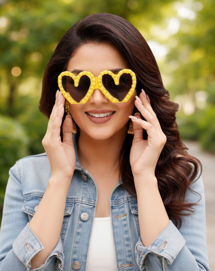 Isabella Yellow Heart Sunglasses